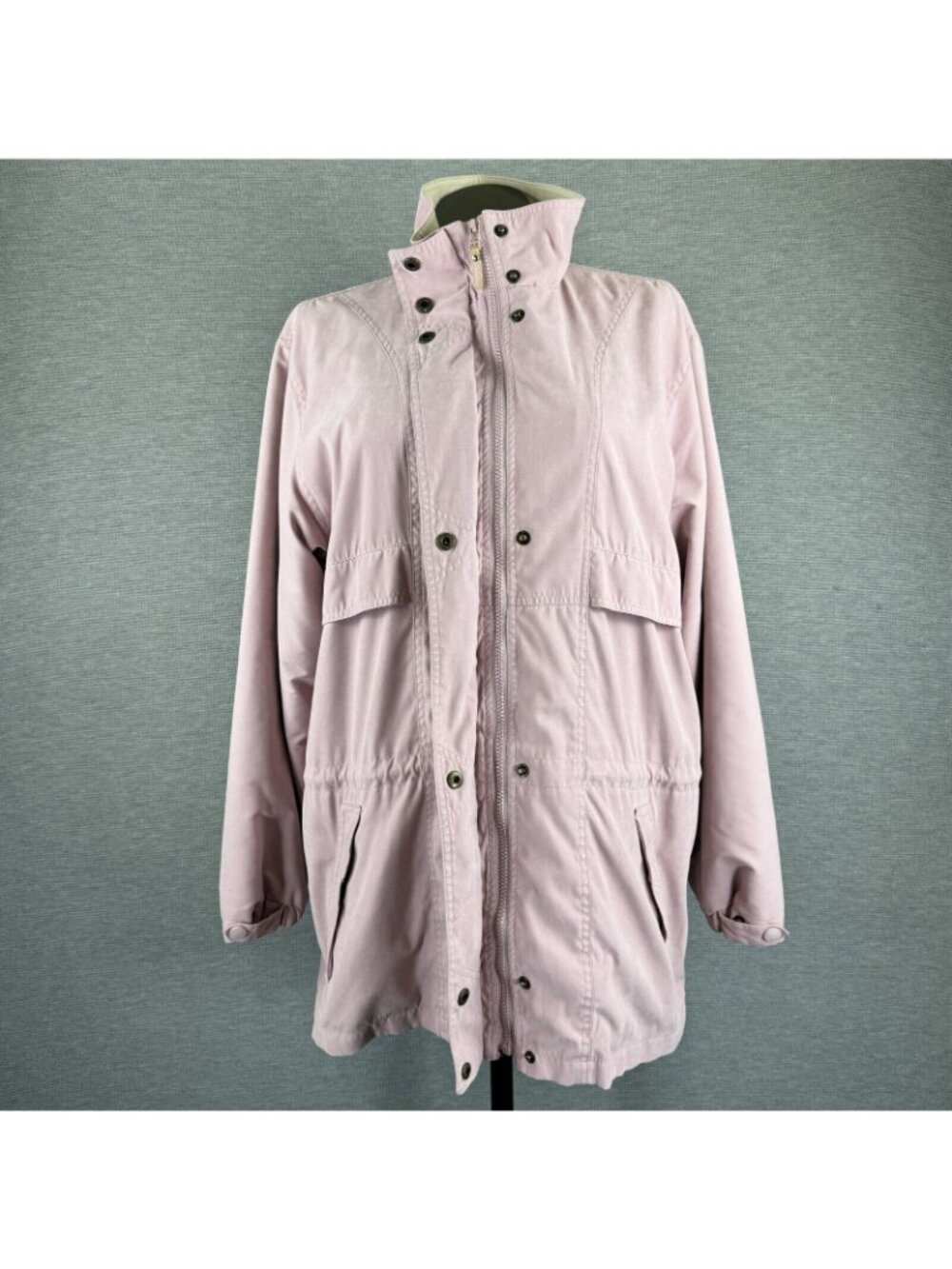 Cabelas Windbreaker Jacket Womens Sz XL Lavender Vented Back High Neck Snap Zip - Picture 2 of 16